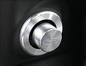 Billet Side Mirror Button Bezel 2005-2008 Mustang