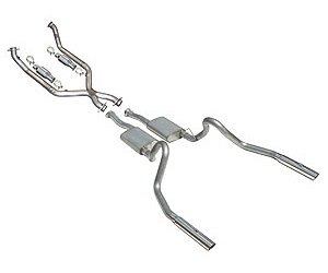 Street-Pro True-Dual Exhaust System 1998-04 Mustang V6