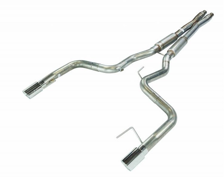 SFM96MX X-Bomb Cat-Back Exhaust Kit 3 in. Fits Select Ford Mustang GT S650 [Polished 4 in. Tips]