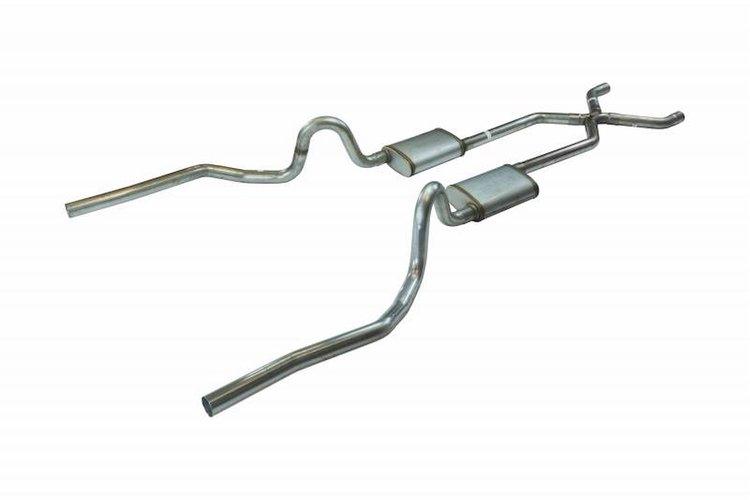 Crossmember Back X-Pipe Exhaust System with Turbo Pro Mufflers for 1968-1972 Oldsmobile 442, 1970-1971 Pontiac GTO [2.500 in.]