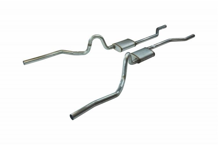 Crossmember Back Exhaust System with 18 in. Turbo Pro Mufflers for 1970-1971 Pontiac GTO, 1968-1972 Oldsmobile 442 [2.500 in.]