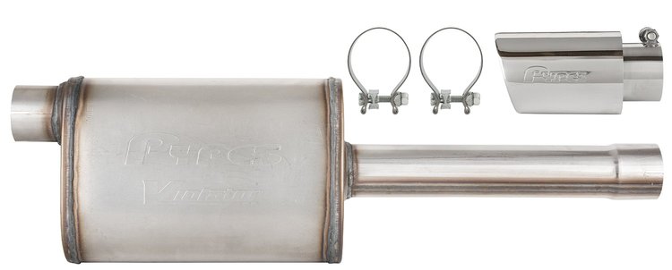 SGT32V Violator Series Muffler Replacement Kit Fits Select Chevrolet Silverado 1500, GMC Sierra 1500 4.8L, 5.3L [Polished Tip]