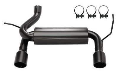 SJJ20SB Dual-Exit Axle-Back Stainless Steel Exhaust System w/Street Pro Muffler For 2007-2018 Jeep Wrangler JK, JKU [Black]