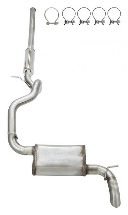 SJJ25SQ High-Ground Clearance Cat-Back Quiet Exhaust System w/Street Pro Muffler Fits Select Jeep Wrangler JL, JLU w/3.6L Engine