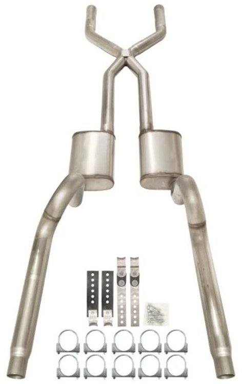 SME13 3 in. Crossmember-Back Exhaust System for 1970-1974 Mopar E-Body [No Mufflers]