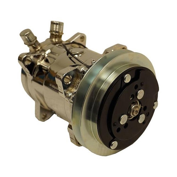 048080 Sanden SD508 Compressor w/Single Wide-Groove Pulley [Chrome]