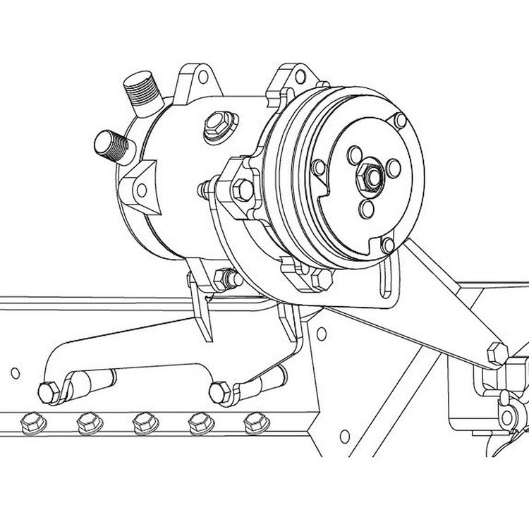 Steel-eez Mid-Mount A/C Compressor Bracket