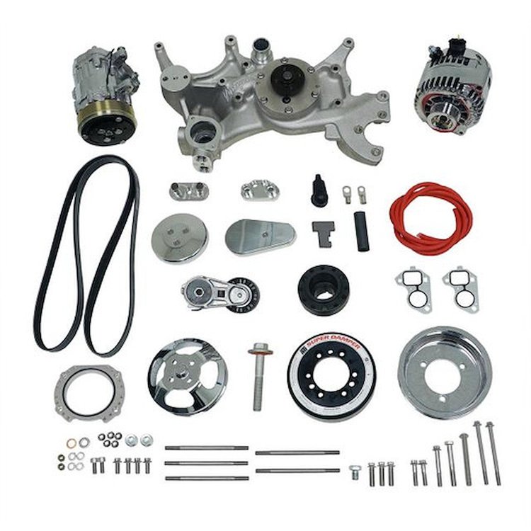 175022 Front Runner Engine Accessory Drive System, GM LS, Wet-Sump, Polished/Chrome, without Power Steering