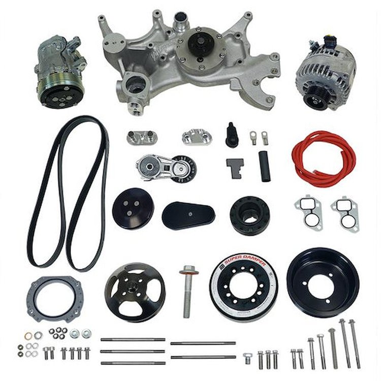 175026 Front Runner Engine Accessory Drive System, GM LS, Wet-Sump, Black, without Power Steering
