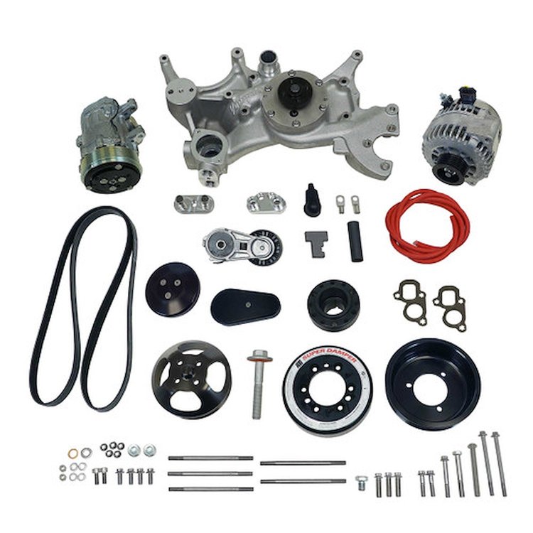 175042 Front Runner  Engine Accessory Drive System, GM LT1, Wet-Sump, Black, without Power Steering