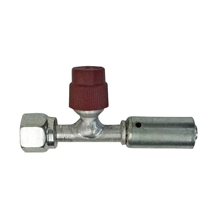 355110 Beadlock Reduced Barrier Hose O-Ring Fitting [Straight w/Service Port, #6]