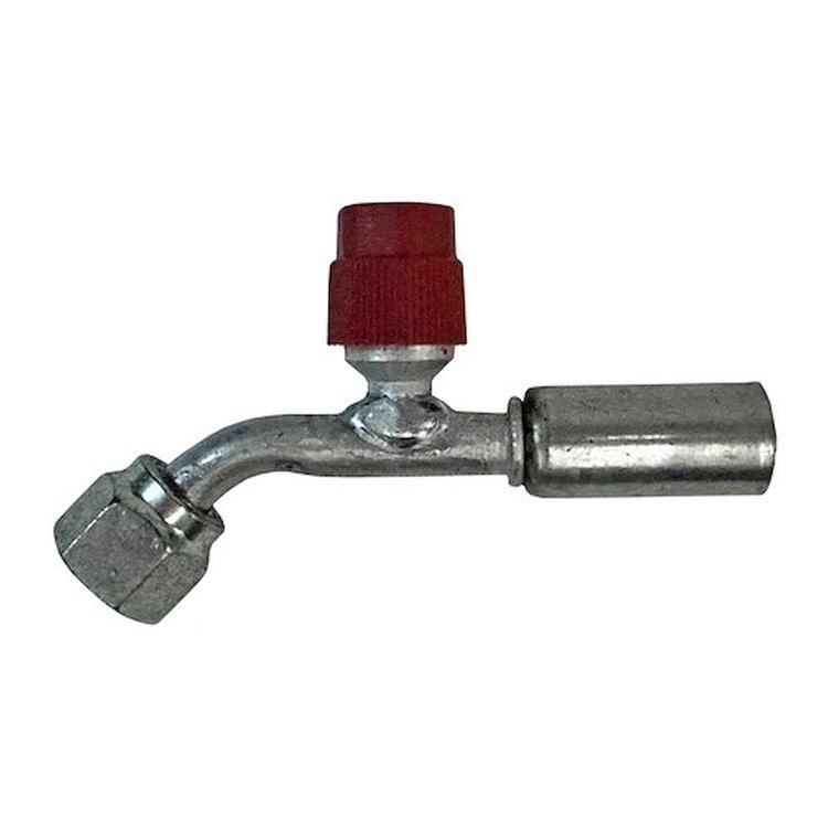 355210 Beadlock Reduced Barrier Hose O-Ring Fitting [45-Degree w/Service Port, #6]