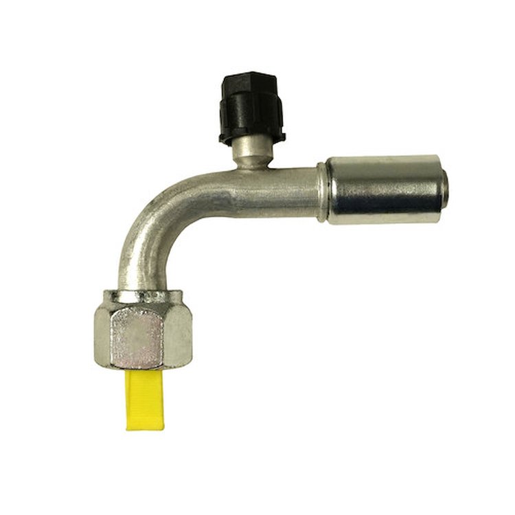 355330 Beadlock Reduced Barrier Hose O-Ring Fitting [90-Degree w/Service Port, #10]