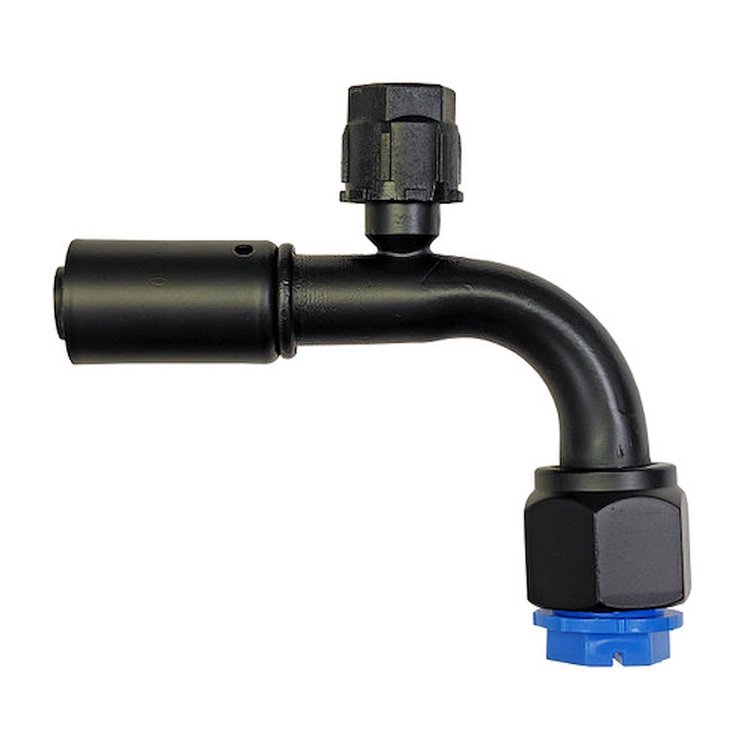 356330 Beadlock Reduced Barrier Hose Black O-Ring Fitting [90-Degree w/Service Port, #10]