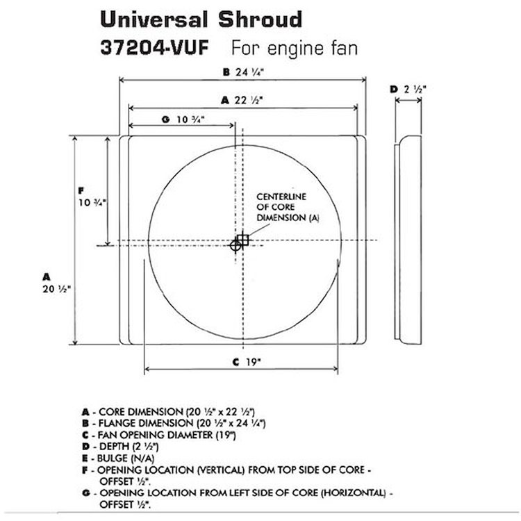 Universal Engine Fan Shroud