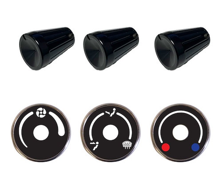 491643 A/C Control Upgrade Kit for 1961-1966 Ford F100 [Black Anodized Knobs, Machined Aluminum Bezel]