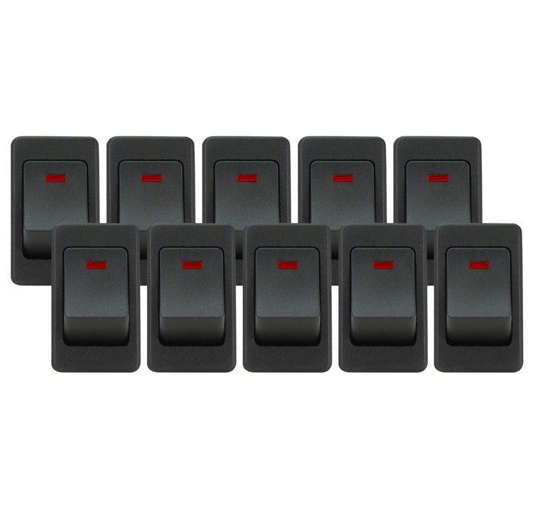 Rocker switch red  (10Pc)