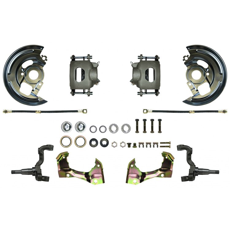 Front Disc Brake Conversion 1964-72 GM A-Body Lower Assembly Black Calipers