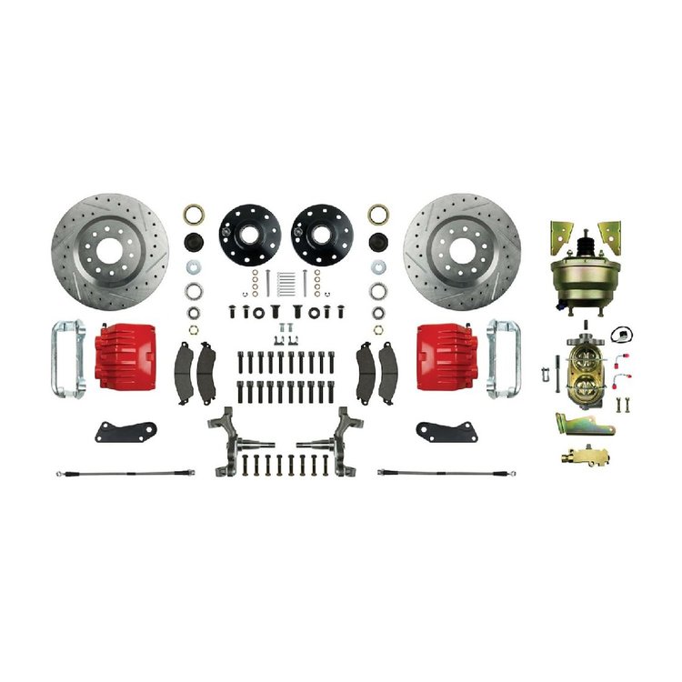 Signature Big Brake "64-"72 GM "A" Body, "67-"69 "F" Body, "68-"74 "X" Body, Drop Spindles, Red Calipers, Power Disc Conversion