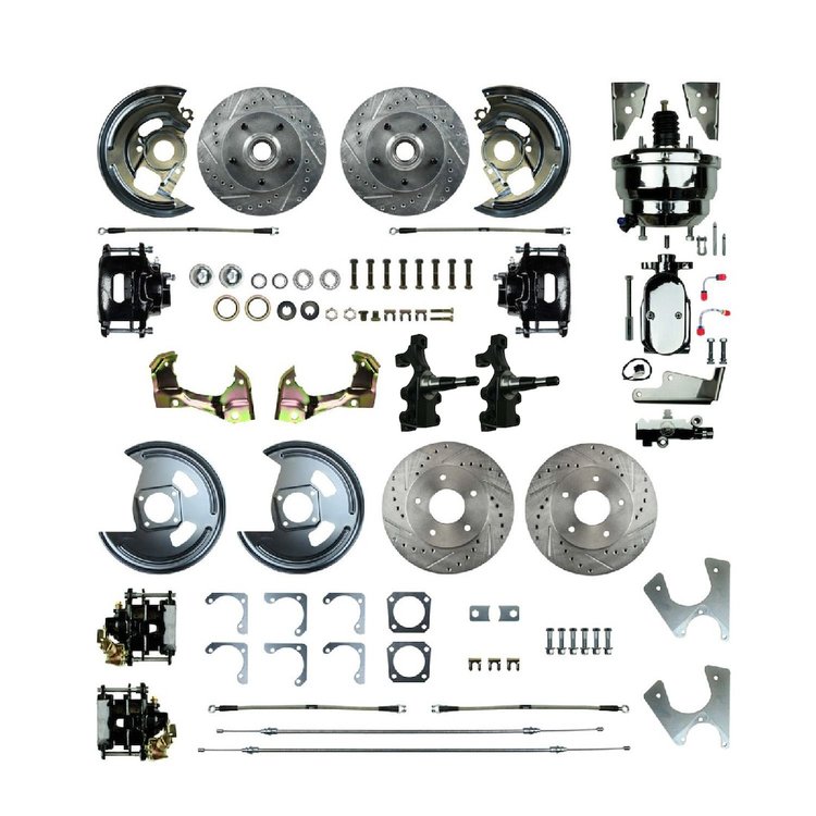 67 - "69 F Body GM, Drop, Chrome Boosterr, Staggered Rear, Black Show"N Go - Power 4 Wheel Disc Conversion