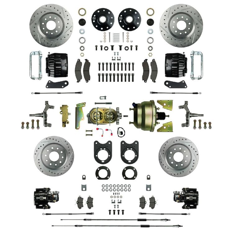 Signature Big Brake "68-"69 "F" Body, "68-"74 "X" Body, Black Calipers, Drop, 4 Wheel Power Disc Conversion