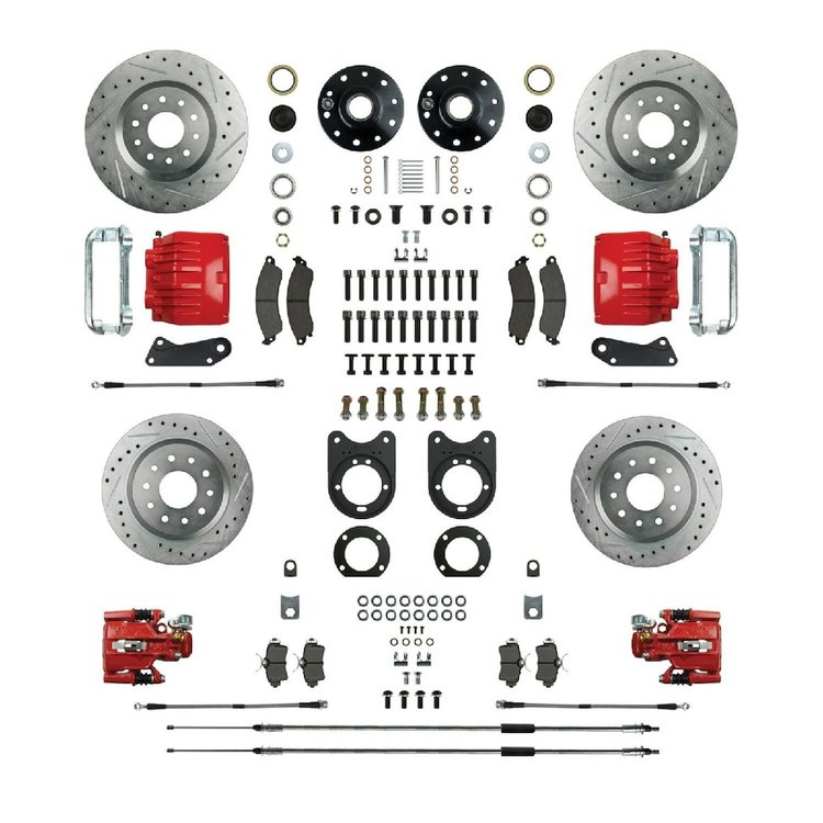 Signature Big Brake Wheel Kit & Rear Conversion 64- 72 GM A Body 67- 69 F Body 68- 74 X Body Red Calipers