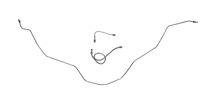 61 Manual Drum - Front Brake Line kit - Stainless 3 Pcs.