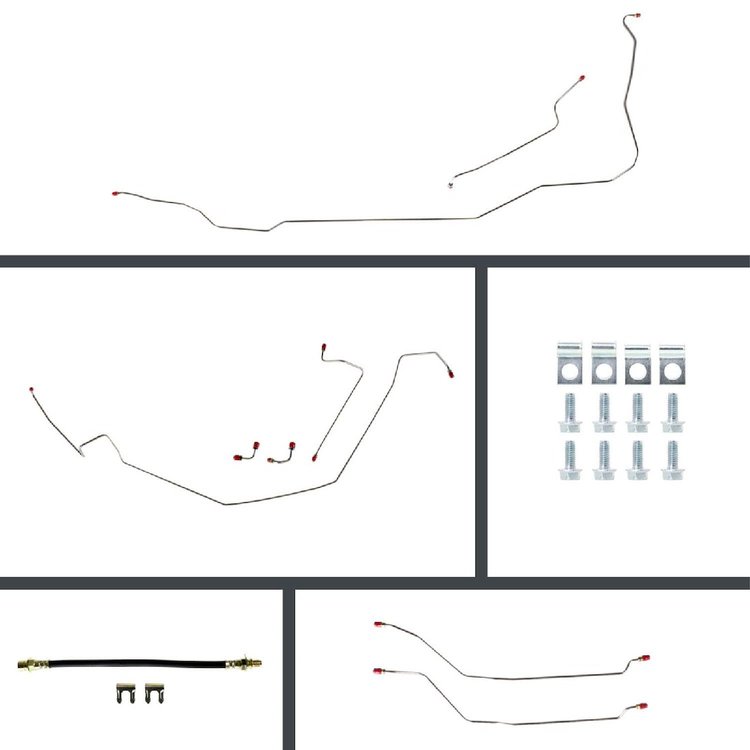 64 GTO/Cutlass Cnvt Manual 4 Wheel Disc Conversion Complete Brake Line Kit 26 Pcs.