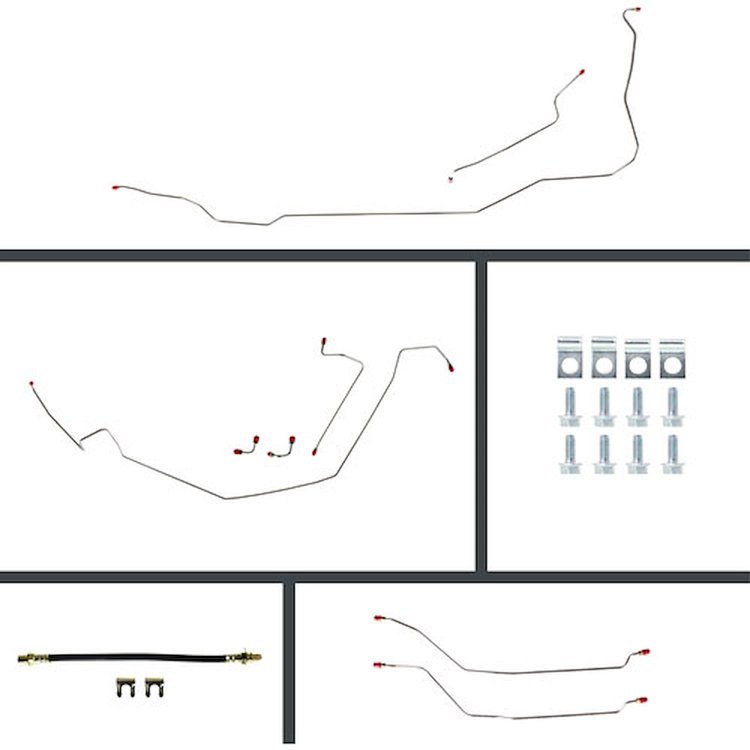 65 GTO/Cutlass Cnvt Manual 4 Wheel Disc Conversion Complete Brake Line Kit 26 Pcs.