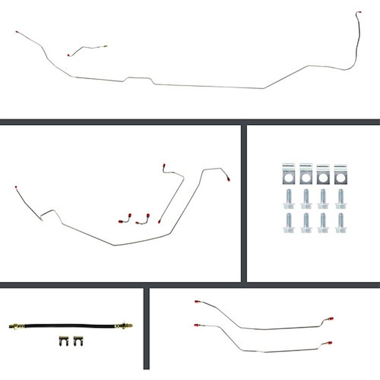 65 GTO/Cutlass Manual 4 Wheel Disc Conversion Complete Brake Line Kit 26 Pcs.