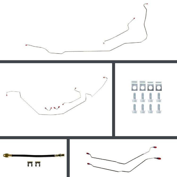 67 GTO/Cutlass Cnvt Manual 4 Wheel Disc Conversion Complete Brake Line Kit 26 Pcs.