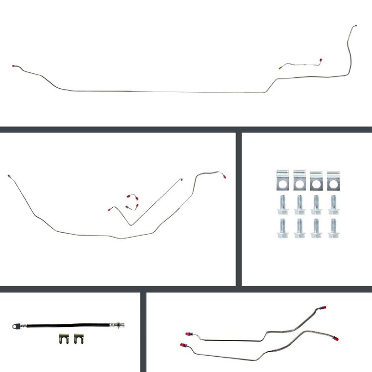 68 GTO/Cutlass Cnvt Manual 4 Wheel Disc Conversion Complete Brake Line Kit 26 Pcs.