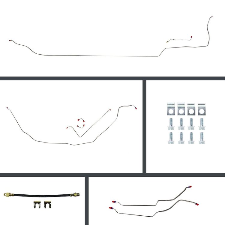 69 GTO/Cutlass Cnvt Manual 4 Wheel Disc Conversion Complete Brake Line Kit 26 Pcs.