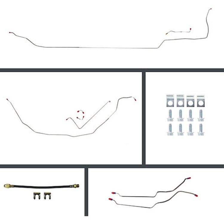 71 GTO/Cutlass Cnvt Manual 4 Wheel Disc Conversion Complete Brake Line Kit 26 Pcs.