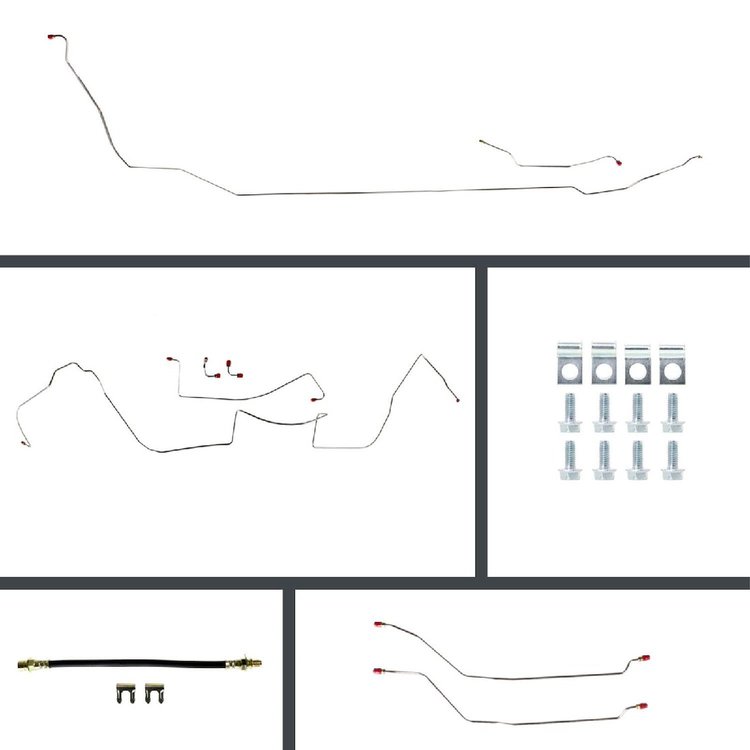 64 GTO/Cutlass Cnvt Power 4 Wheel Disc Conversion Complete Brake Line Kit 26 Pcs.