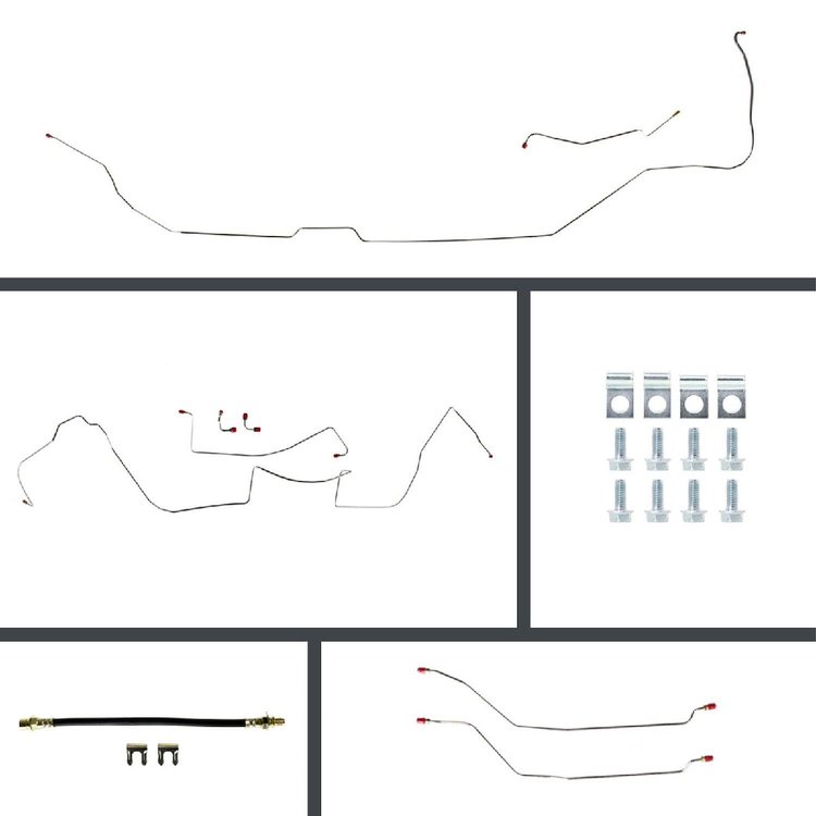 64 GTO/Cutlass Power 4 Wheel Disc Conversion Complete Brake Line Kit 26 Pcs.