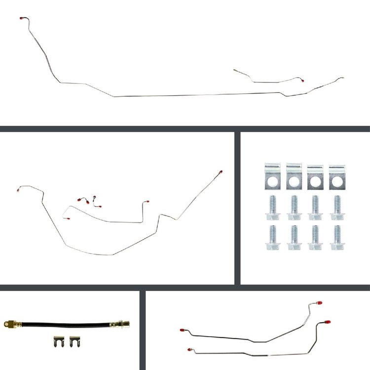 66 GTO/Cutlass Cnvt Power 4 Wheel Disc Conversion Complete Brake Line Kit 26 Pcs.