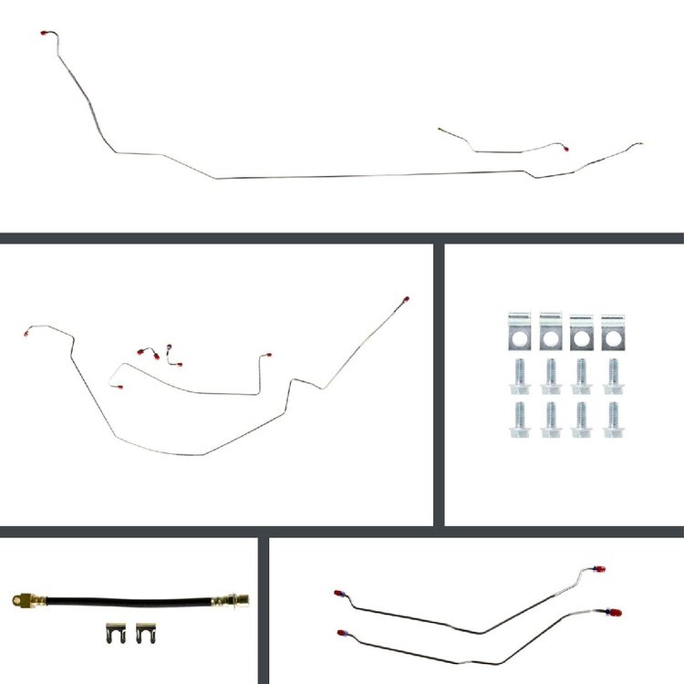 67 GTO/Cutlass Cnvt Power 4 Wheel Disc Conversion Complete Brake Line Kit 26 Pcs.