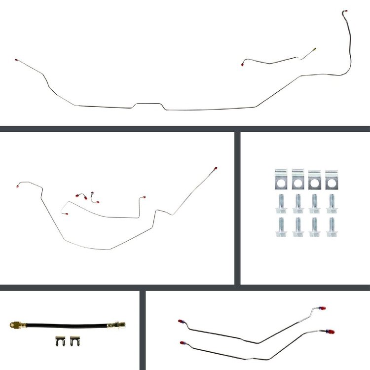 67 GTO/Cutlass Power 4 Wheel Disc Conversion Complete Brake Line Kit 26 Pcs.
