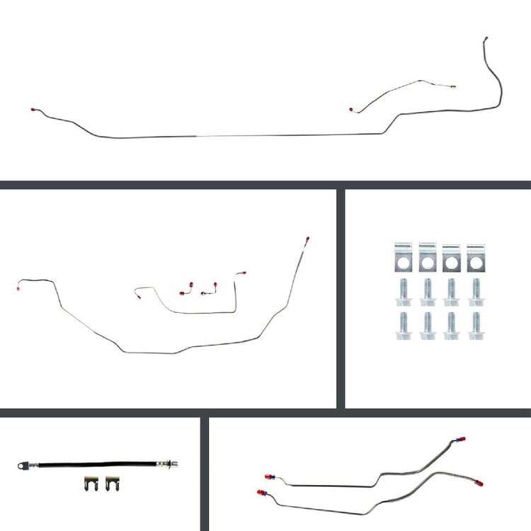 68 GTO/Cutlass Cnvt Power 4 Wheel Disc Conversion Complete Brake Line Kit 26 Pcs.