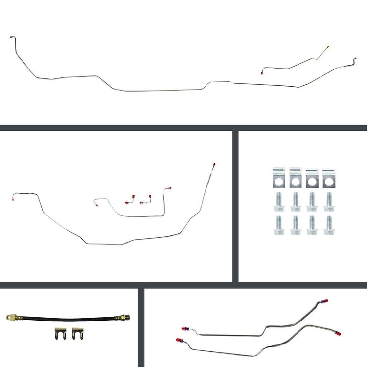69 GTO/Cutlass Power 4 Wheel Disc Conversion Complete Brake Line Kit 26 Pcs.