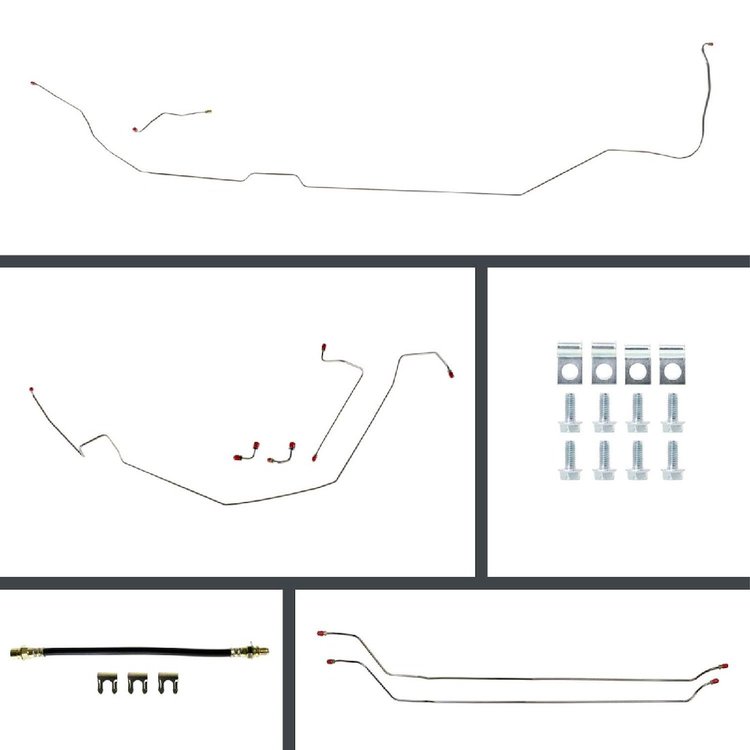 64 GTO/Cutlass Cnvt Manual 4 Wheel Disc Conversion Complete Brake Line Kit 26 Pcs. Stainless