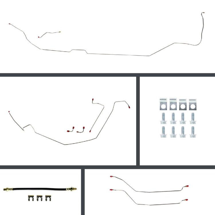 64 GTO/Cutlass Manual 4 Wheel Disc Conversion Complete Brake Line Kit 26 Pcs. Stainless
