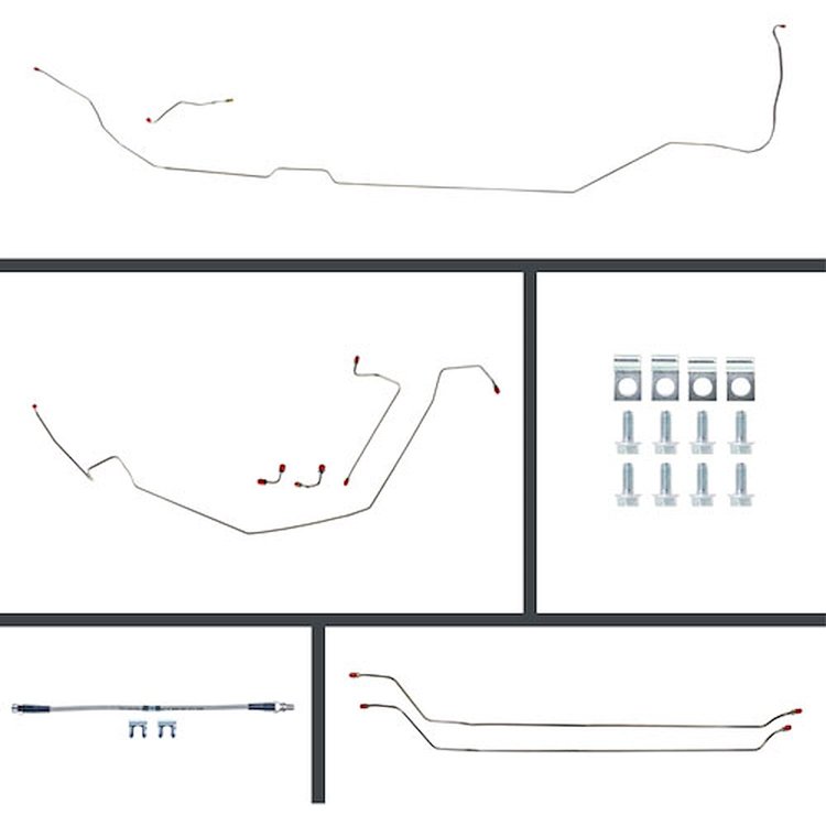 65 GTO/Cutlass Manual Disc Conversion Complete Brake Line Kit 26 Pcs. Stainless