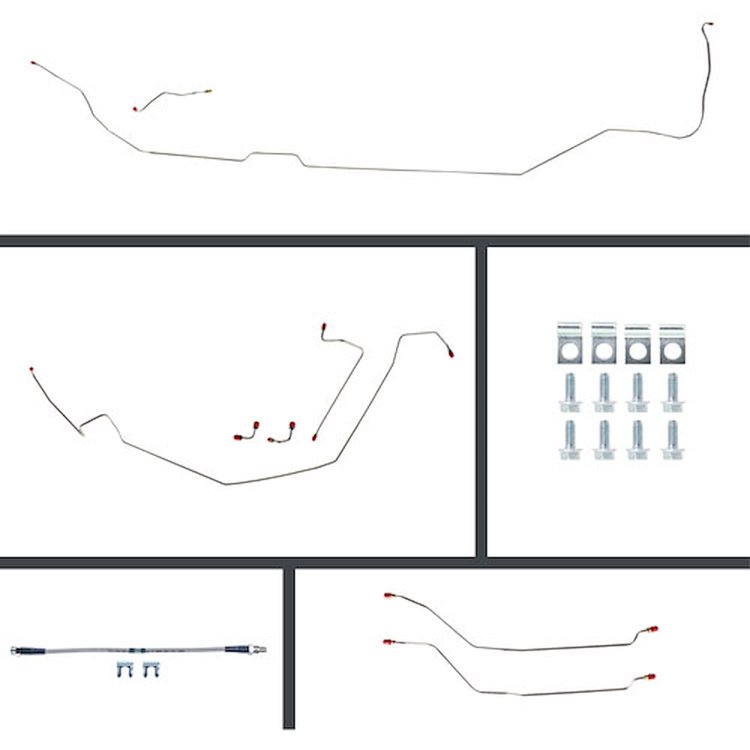 65 GTO/Cutlass Manual 4 Wheel Disc Conversion Complete Brake Line Kit 26 Pcs. Stainless