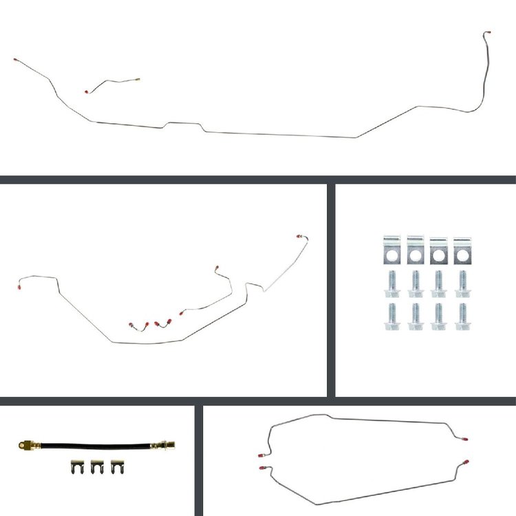 66 GTO/Cutlass Manual Disc Conversion Complete Brake Line Kit 26 Pcs. Stainless