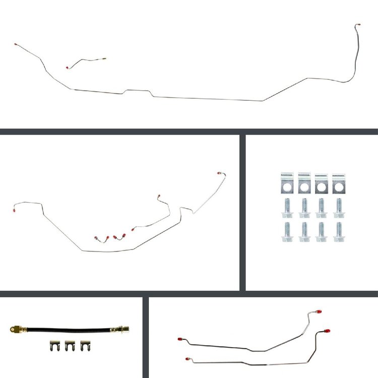 66 GTO/Cutlass Manual 4 Wheel Disc Conversion Complete Brake Line Kit 26 Pcs. Stainless