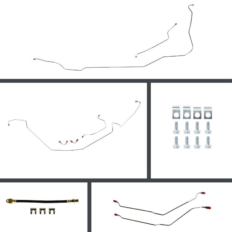67 GTO/Cutlass Cnvt Manual 4 Wheel Disc Conversion Complete Brake Line Kit 26 Pcs. Stainless