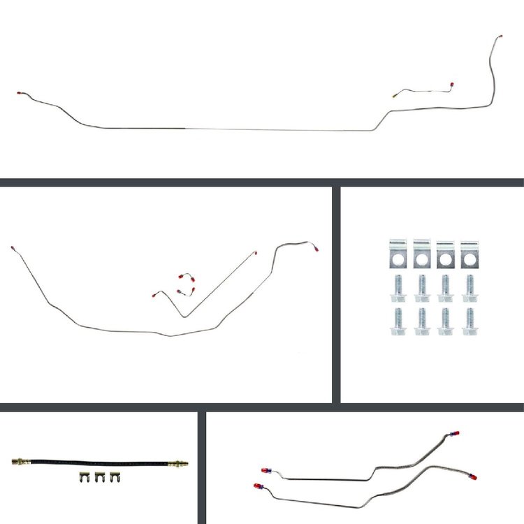 68 GTO/Cutlass Cnvt Manual 4 Wheel Disc Conversion Complete Brake Line Kit 26 Pcs. Stainless