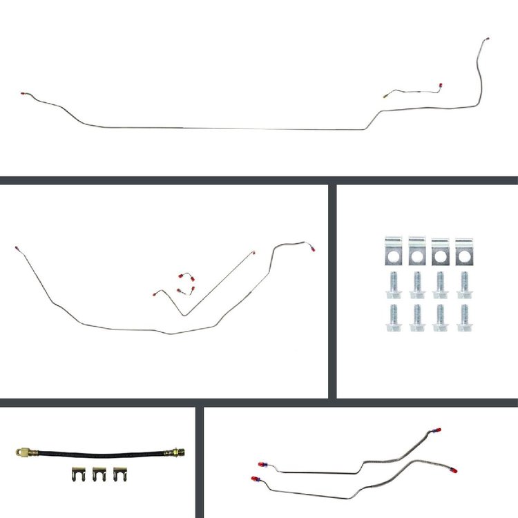 69 GTO/Cutlass Cnvt Manual 4 Wheel Disc Conversion Complete Brake Line Kit 26 Pcs. Stainless